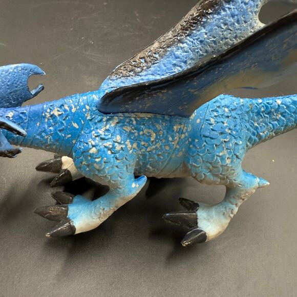 Ice Blue Dragon Toy Figure Blue and Black SDE Shantou - Picture 11 of 13